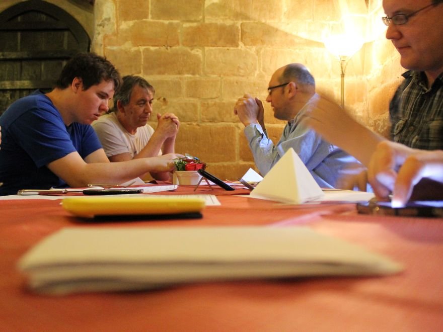 Church leaders meeting around a table